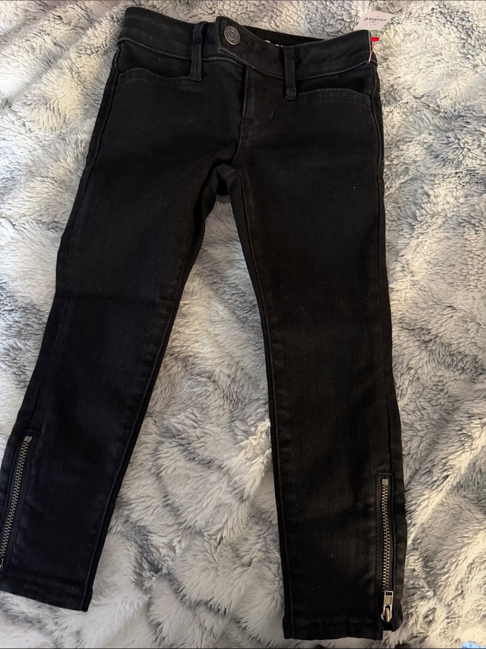 Black GAP kid's Skinny Zip-Hem Pants